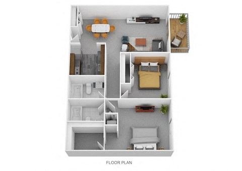 Floor plan for 2 beds, 2 baths, 804 sqft